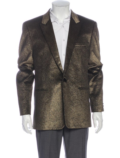 Saint Laurent Lamé Velvet Sport Coat Gold