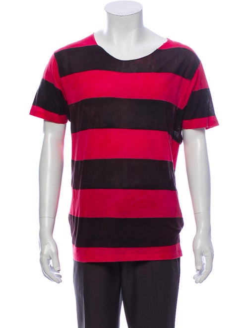 Saint Laurent Distressed Stripe T-Shirt Striped T-