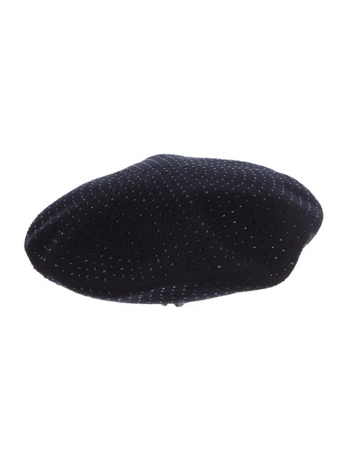 Saint Laurent Embellished Wool Beret Black