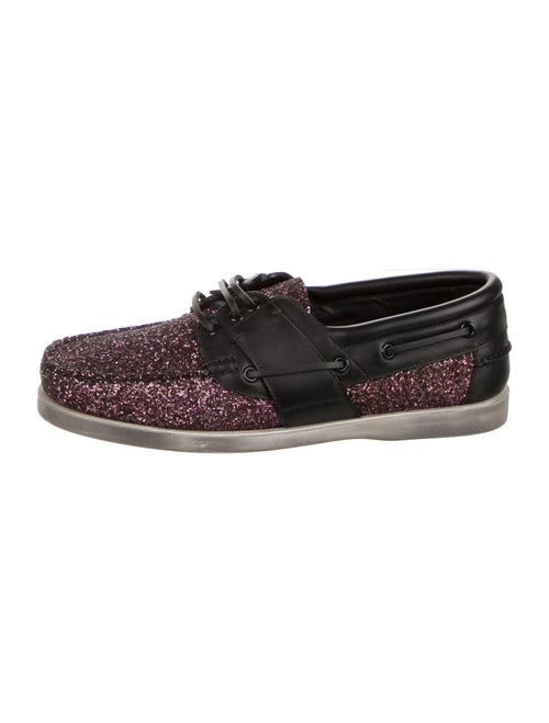 Saint Laurent Phoenix Printed Boat Shoes Black