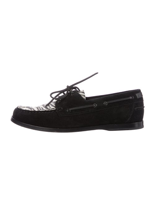 Saint Laurent Suede Boat Shoes Black