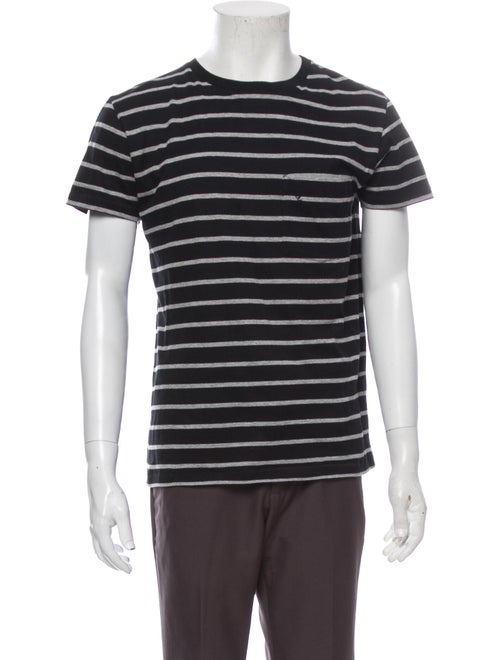 Saint Laurent Striped Cotton Striped T-Shirt Black