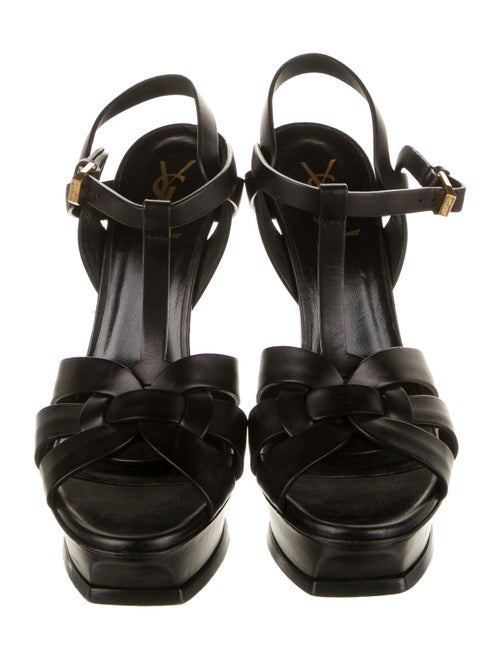Saint Laurent Tribute Leather T-Strap Sandals