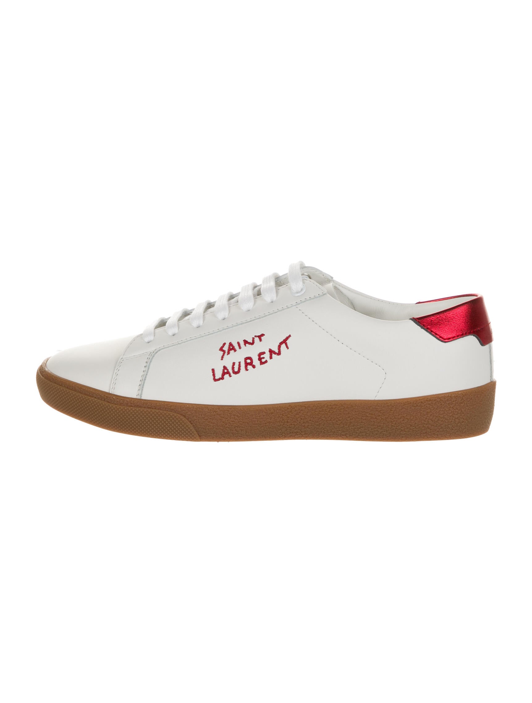 【送料&関税込】Saint Laurent Sl06 Signa Sneakers Saint Laurent Men's SL/06 Signature Perforated Leather Low