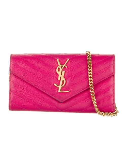 Saint Laurent Monogram Matelassé Small Envelope Wallet On Chain