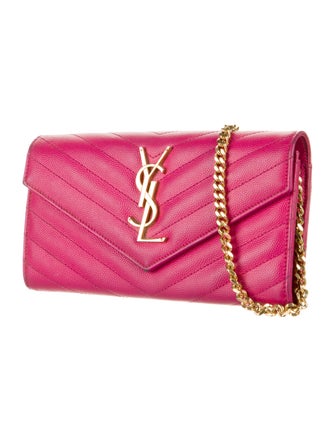 Saint Laurent Monogram Matelassé Small Envelope Wallet On Chain