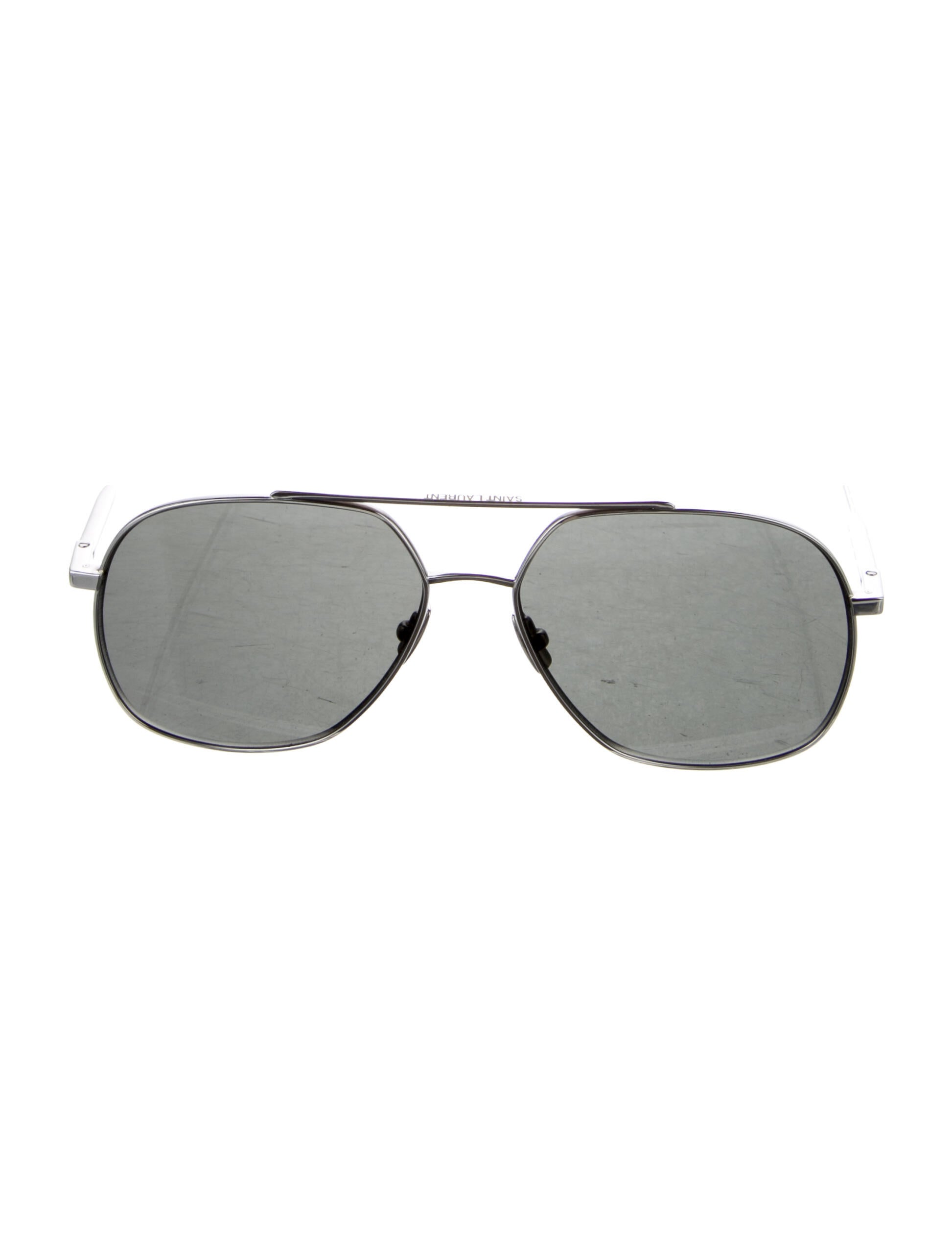 Saint Laurent Aviator Tinted Sunglasses Silver Sunglasses