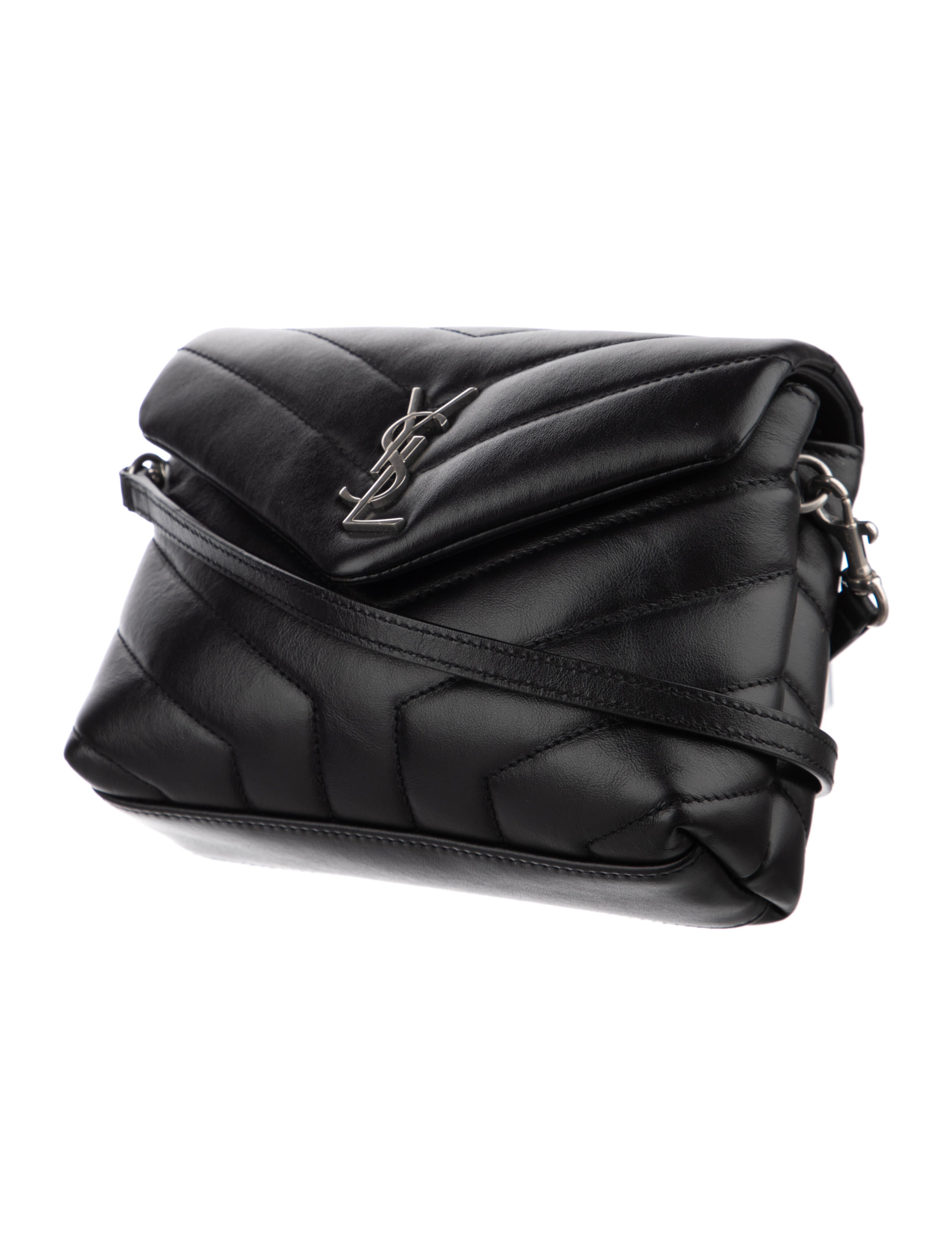 Saint Laurent Quilted Monogram Toy Loulou Crossbody Bag Black