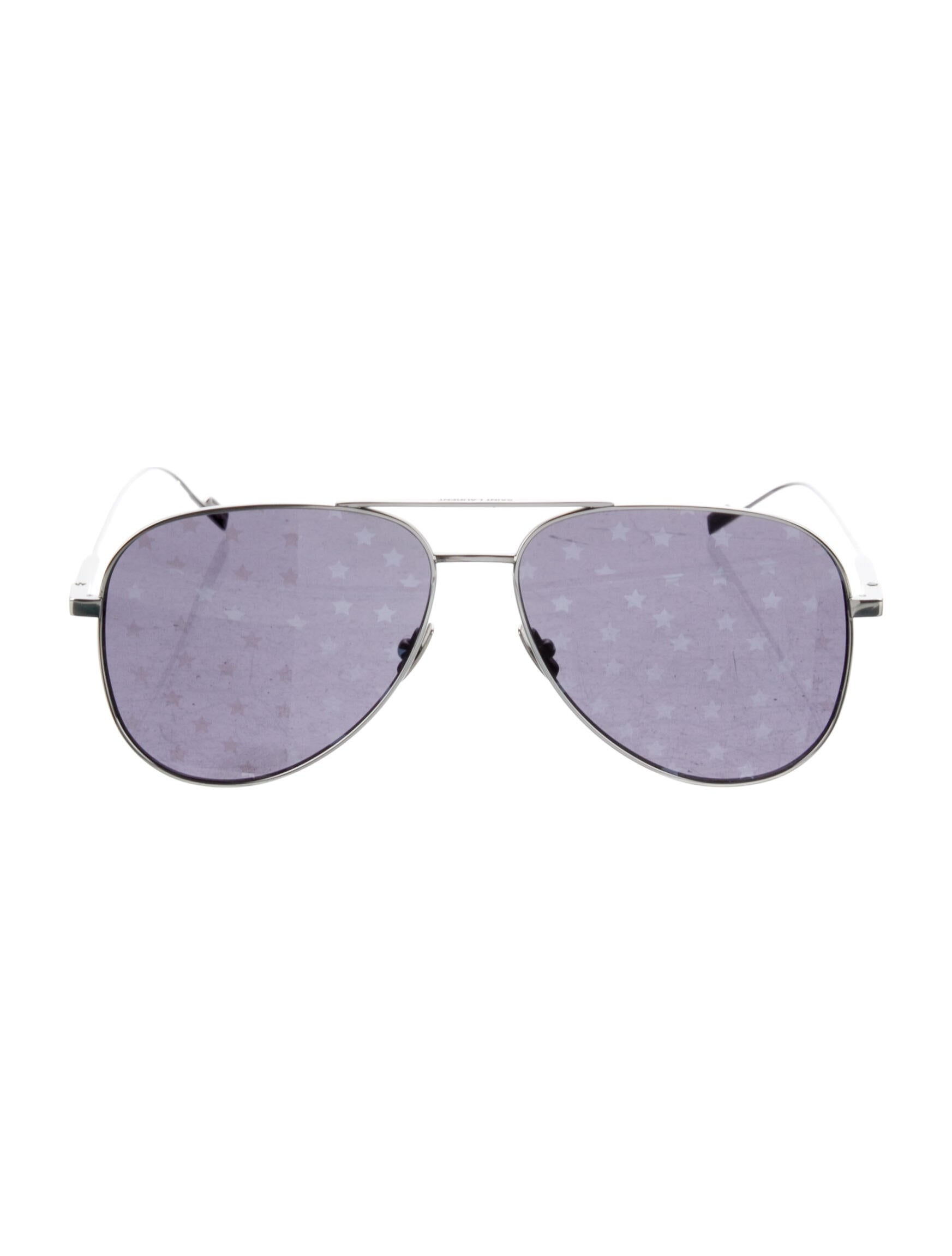 Saint Laurent Aviator Tinted Sunglasses Silver Sunglasses