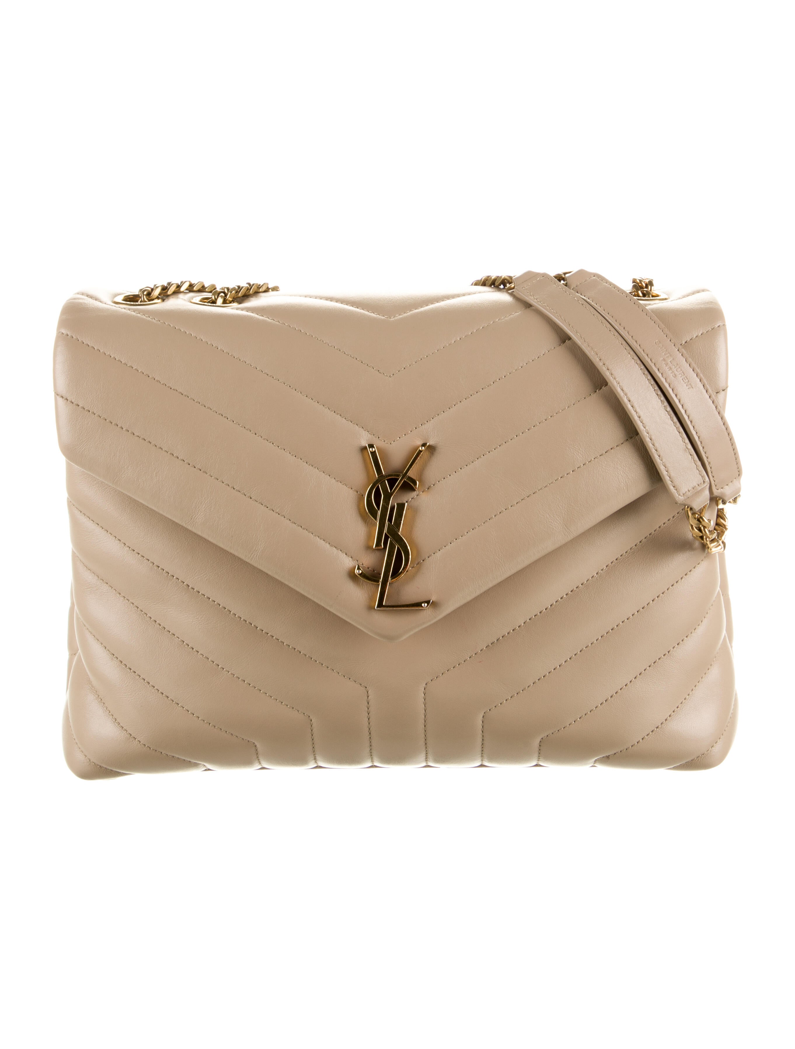 Saint Laurent Large Loulou Matelassé Leather Bag Grey Shoulder Bags