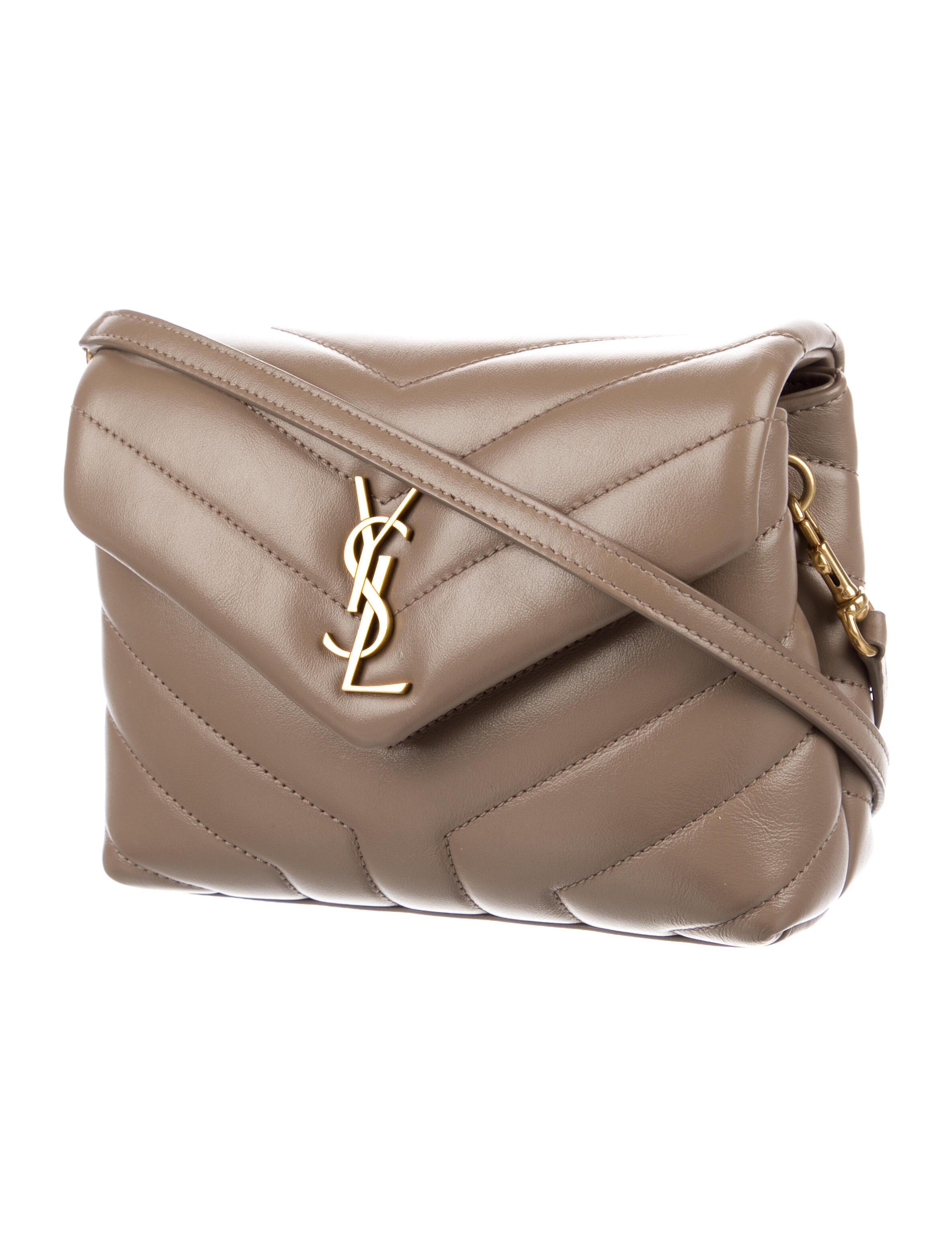 Saint Laurent 2021 Monogram Matelasse Toy LouLou Crossbody Bag Brown