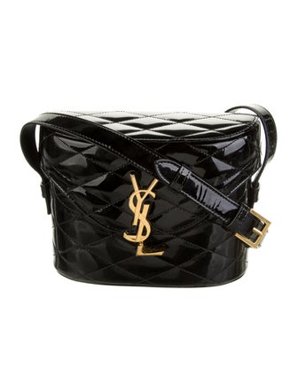 Saint Laurent Quilted Patent Leather June Box Bag