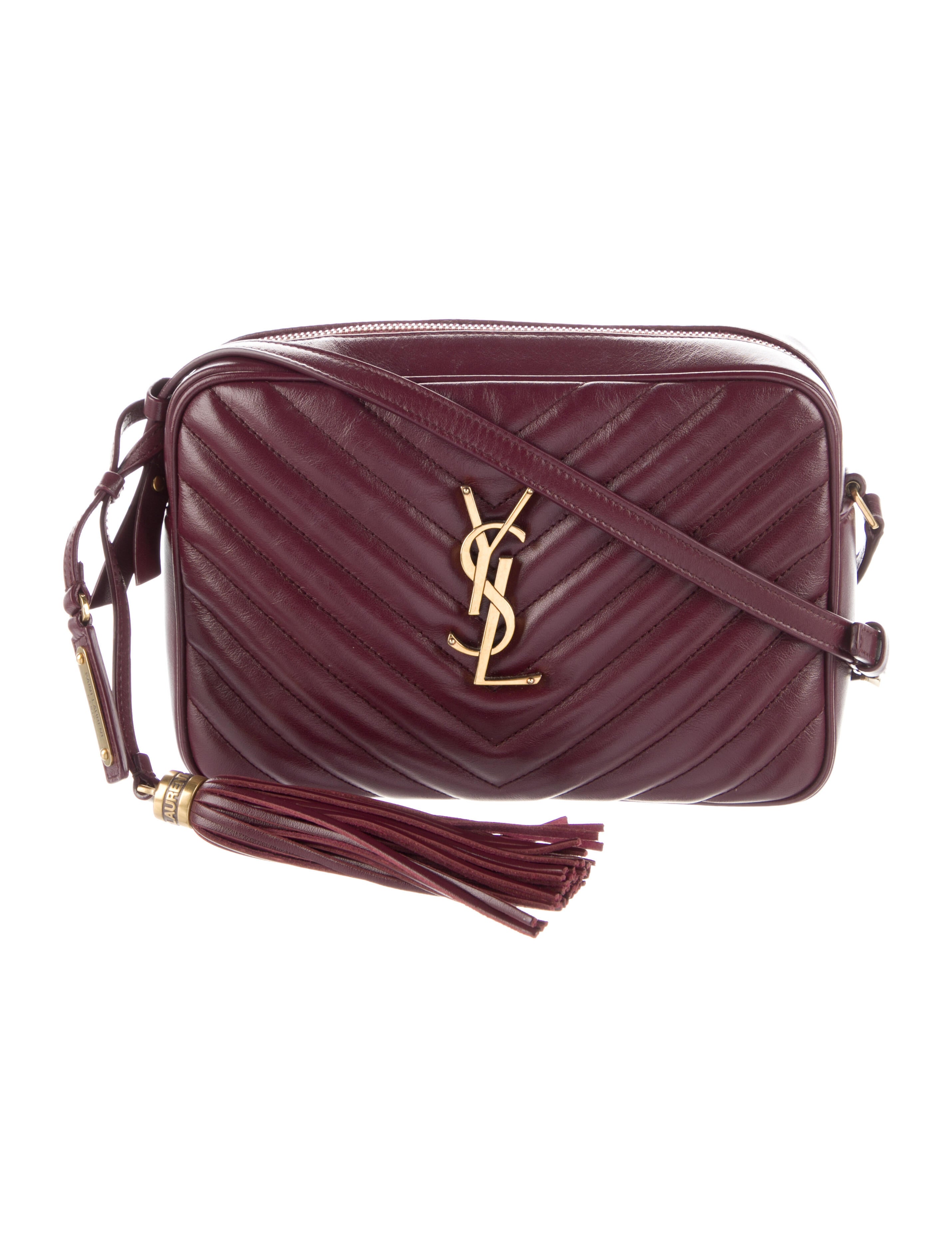 Saint Laurent Monogram Lou Camera Bag Burgundy Shoulder Bags