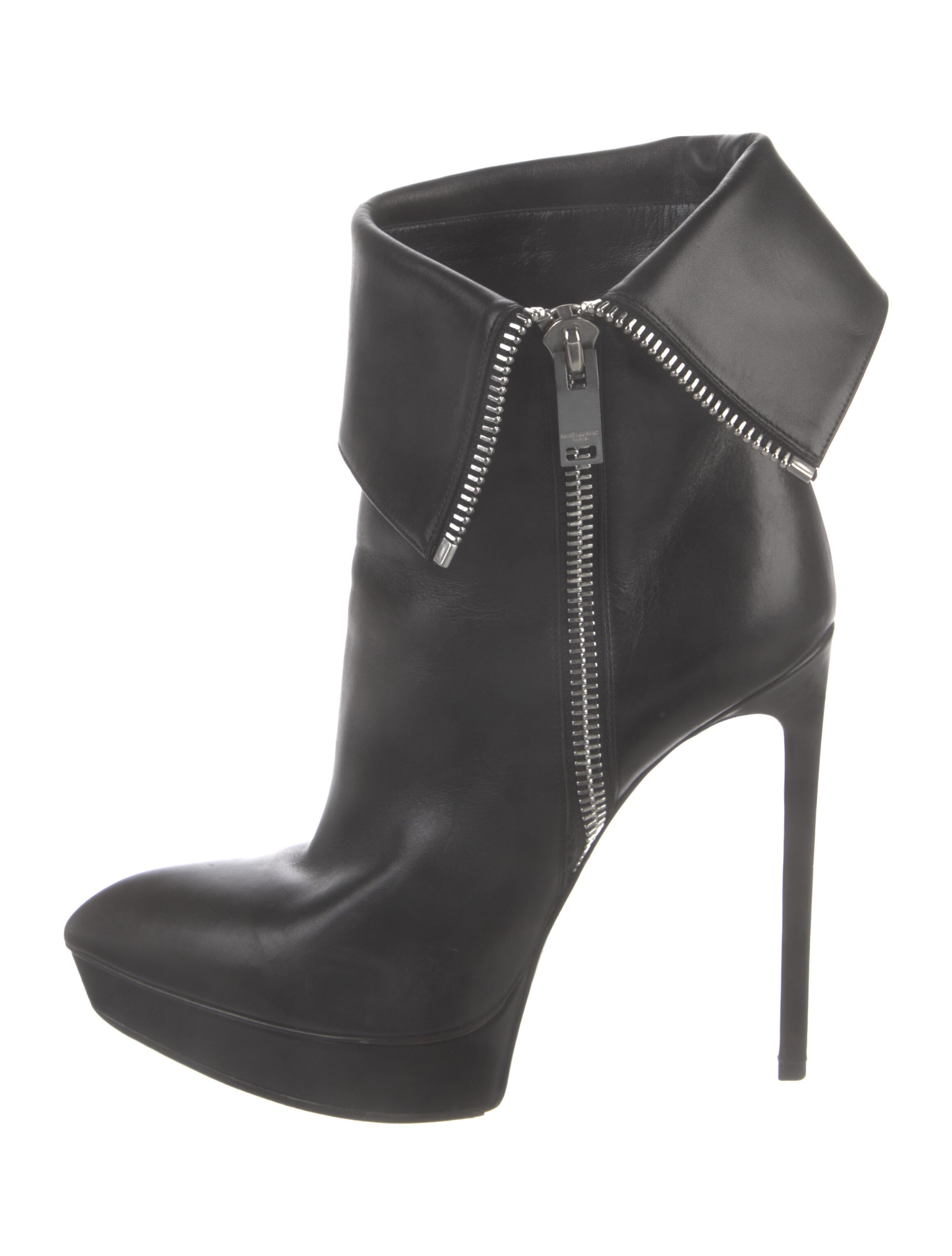 saint laurent black suede ankle boots
