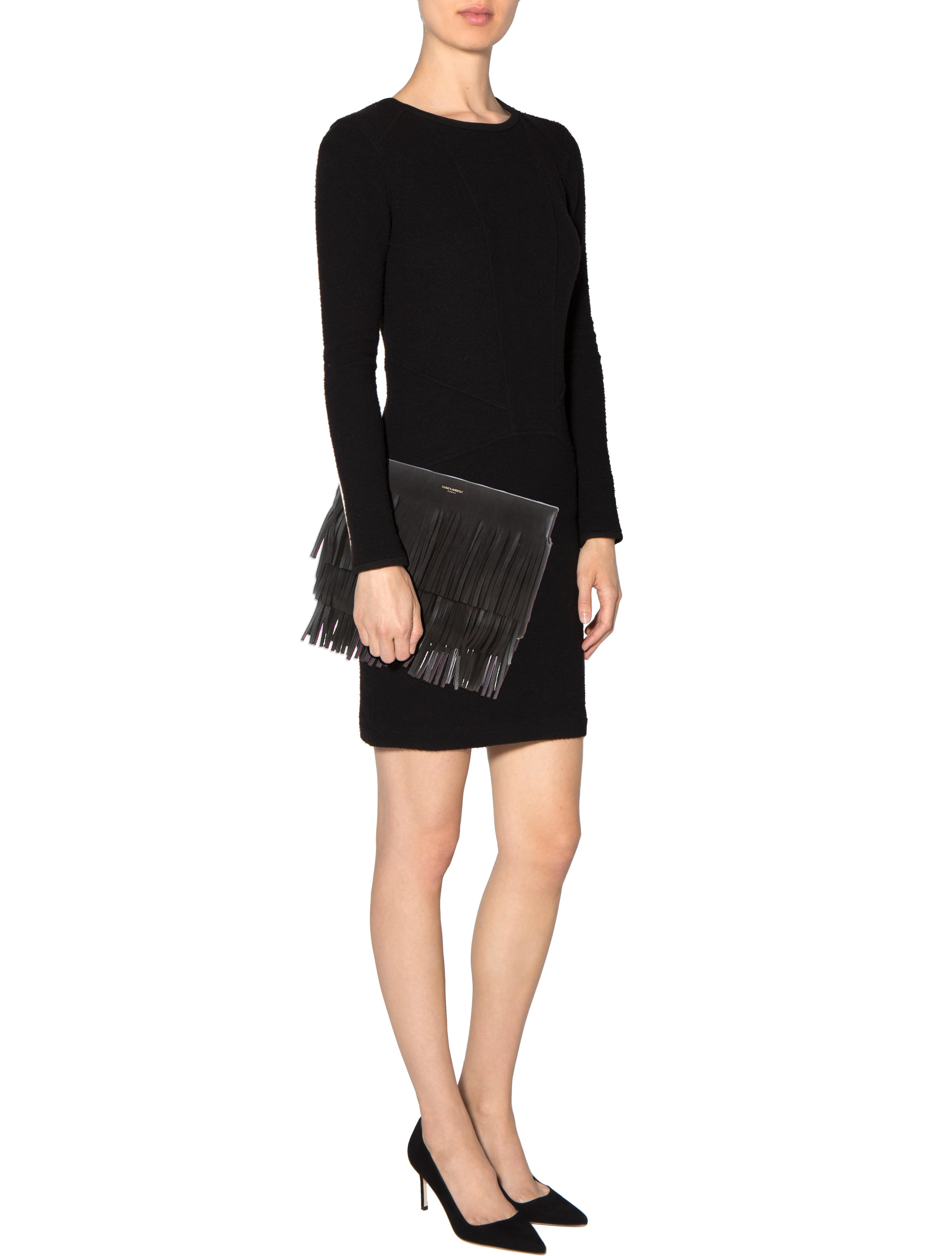 Saint Laurent Fringe Clutch