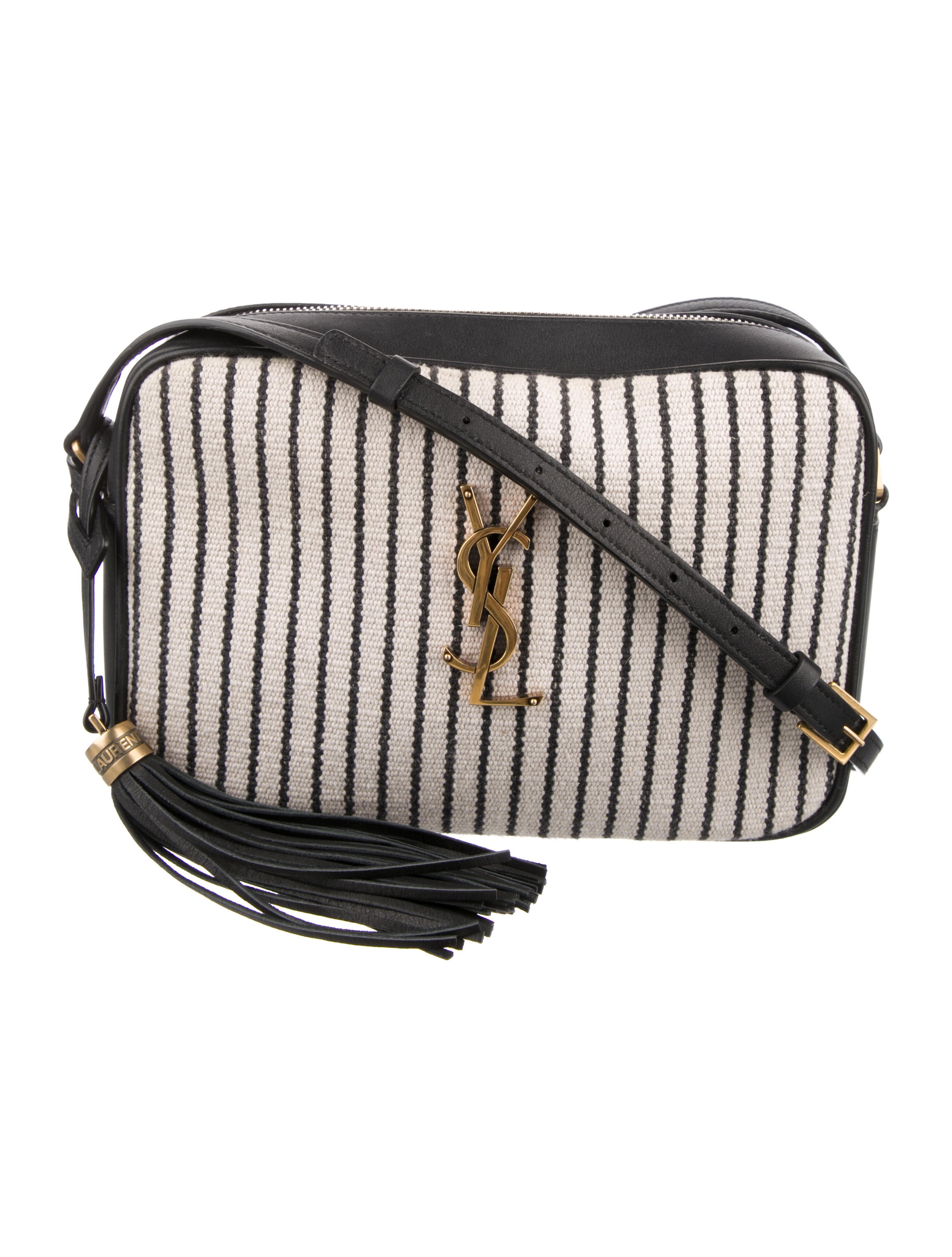 Saint Laurent 2021 Medium Canvas Lou Camera Bag White Crossbody Bags