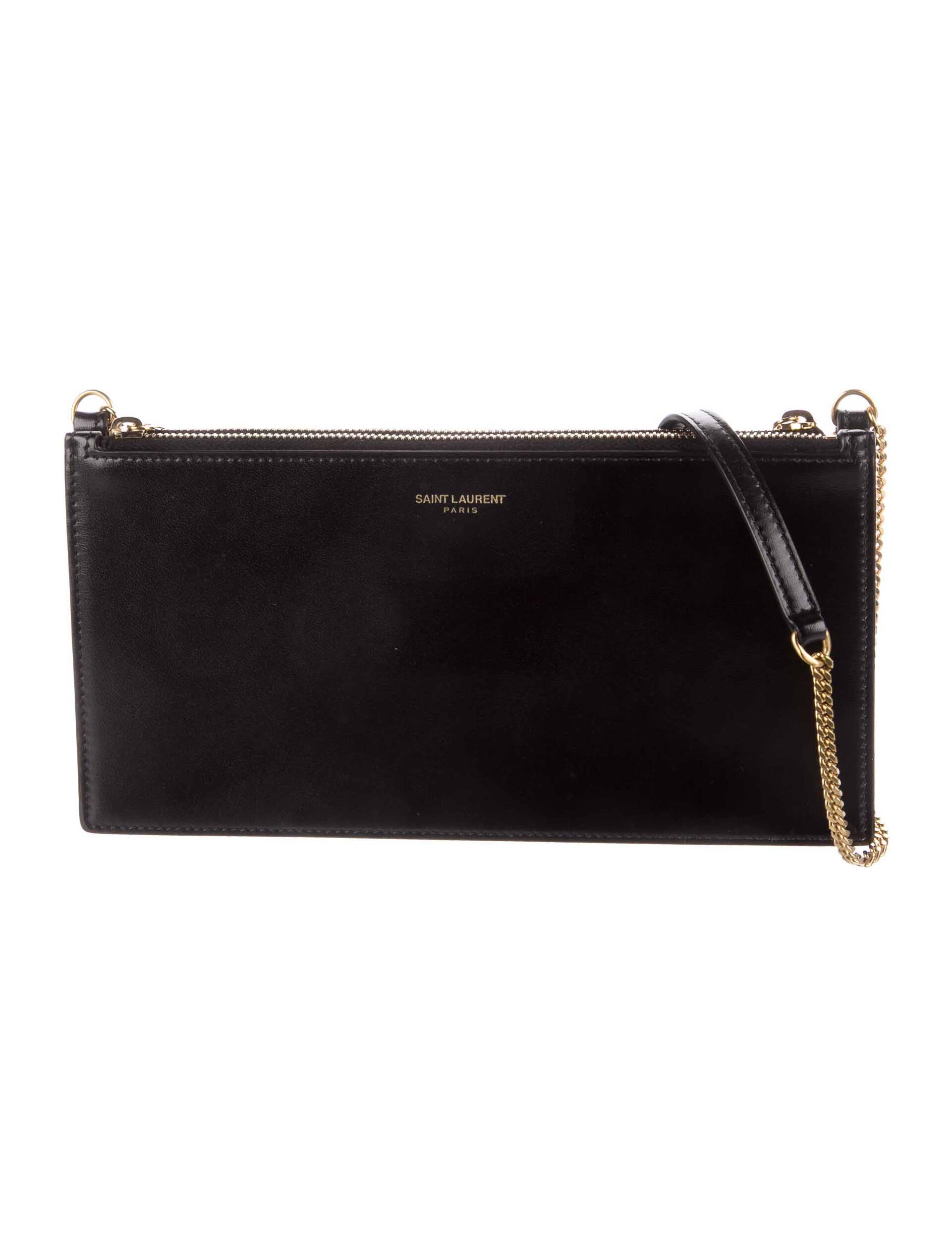 Saint Laurent Double Pouch Crossbody Black Crossbody Bags, Handbags