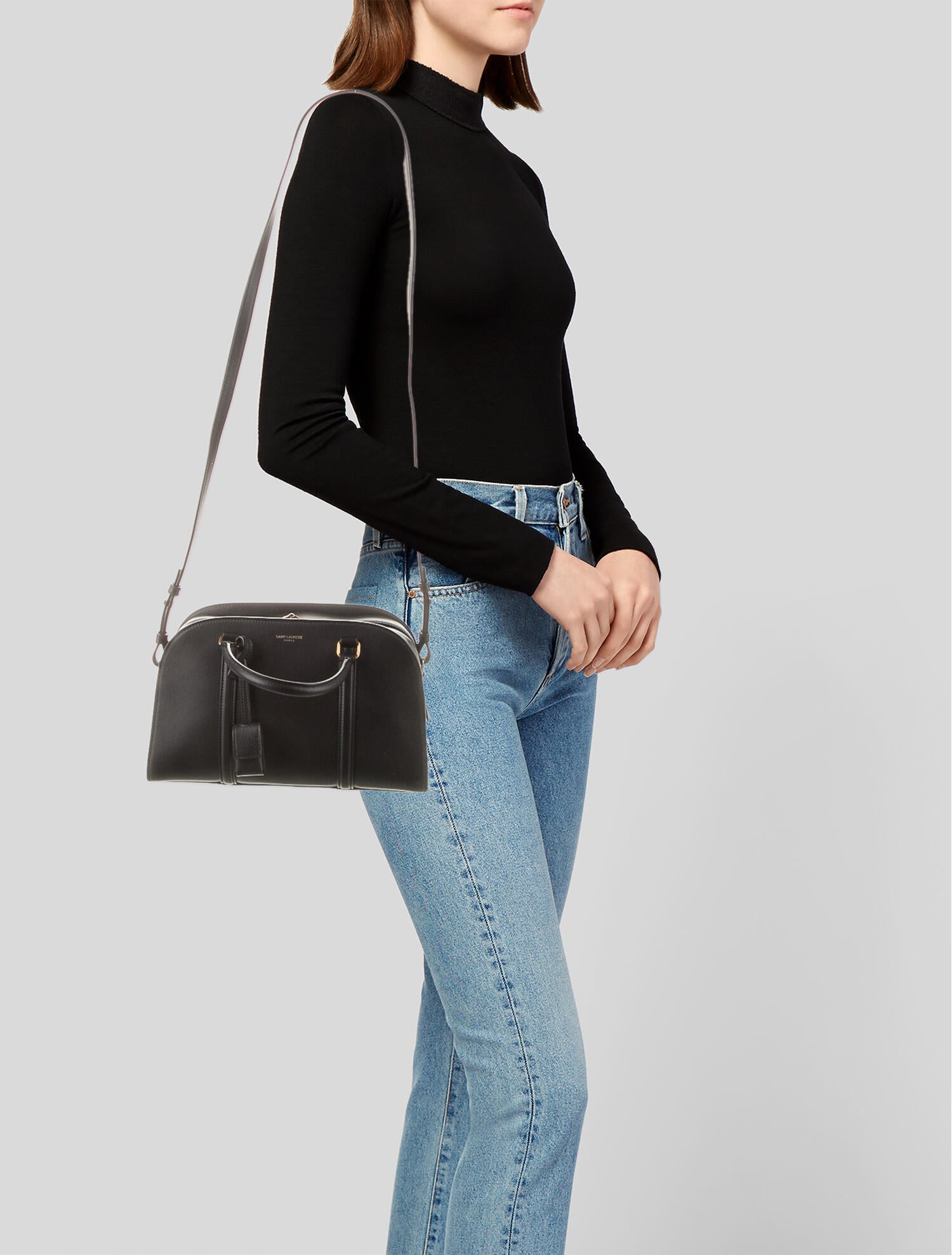 Saint Laurent 2021 Lock Baby Duffle Bag - Black Handle Bags