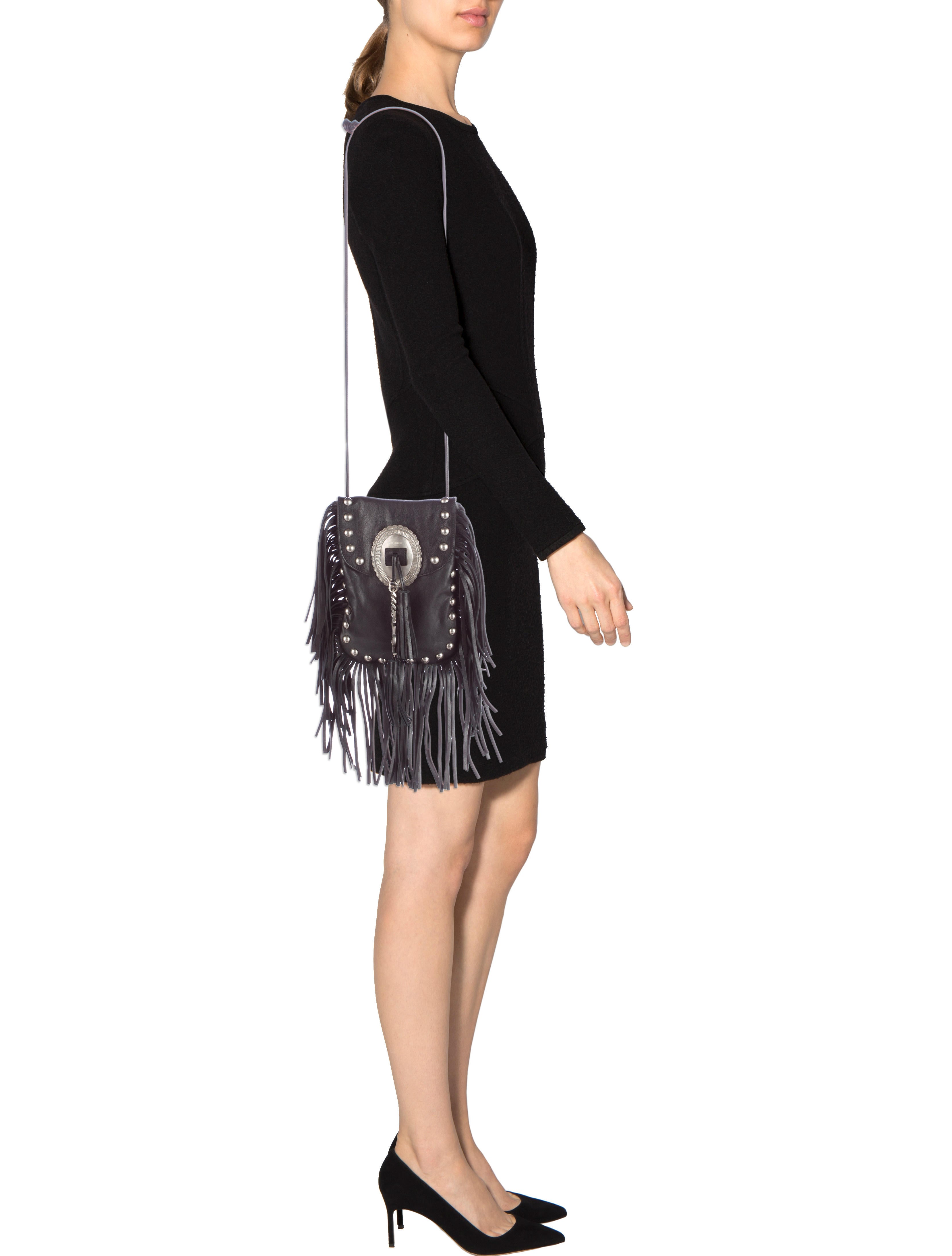 Saint Laurent 'anita' fringed crossbody bag, black main image 1