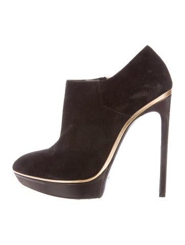 Saint Laurent Suede Pointed-Toe Booties