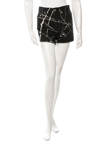 Saint Laurent Printed Denim Shorts w/ Tags