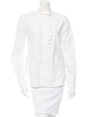 Saint Laurent Ruffled Button-Up Top
