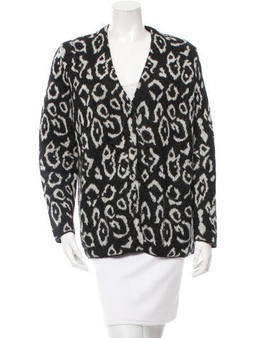 Saint Laurent Leopard Mohair Cardigan