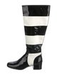 Saint Laurent Patent Leather Striped Rain Boots