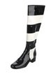 Saint Laurent Patent Leather Striped Rain Boots