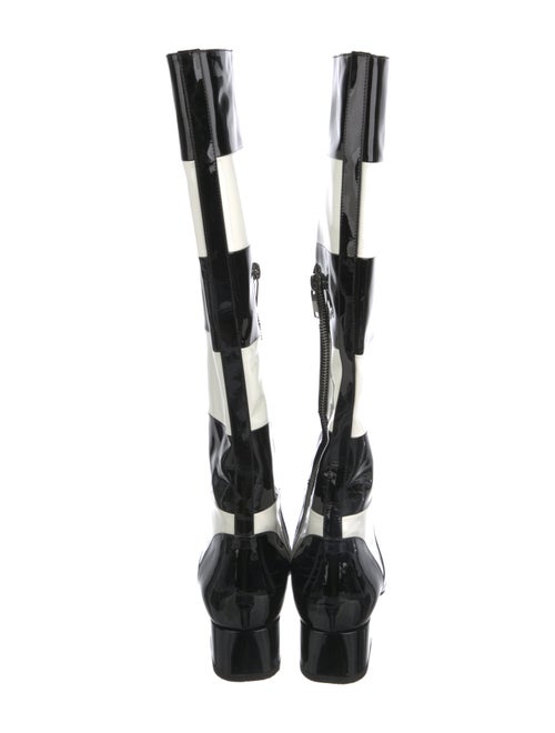 Saint Laurent Patent Leather Striped Rain Boots