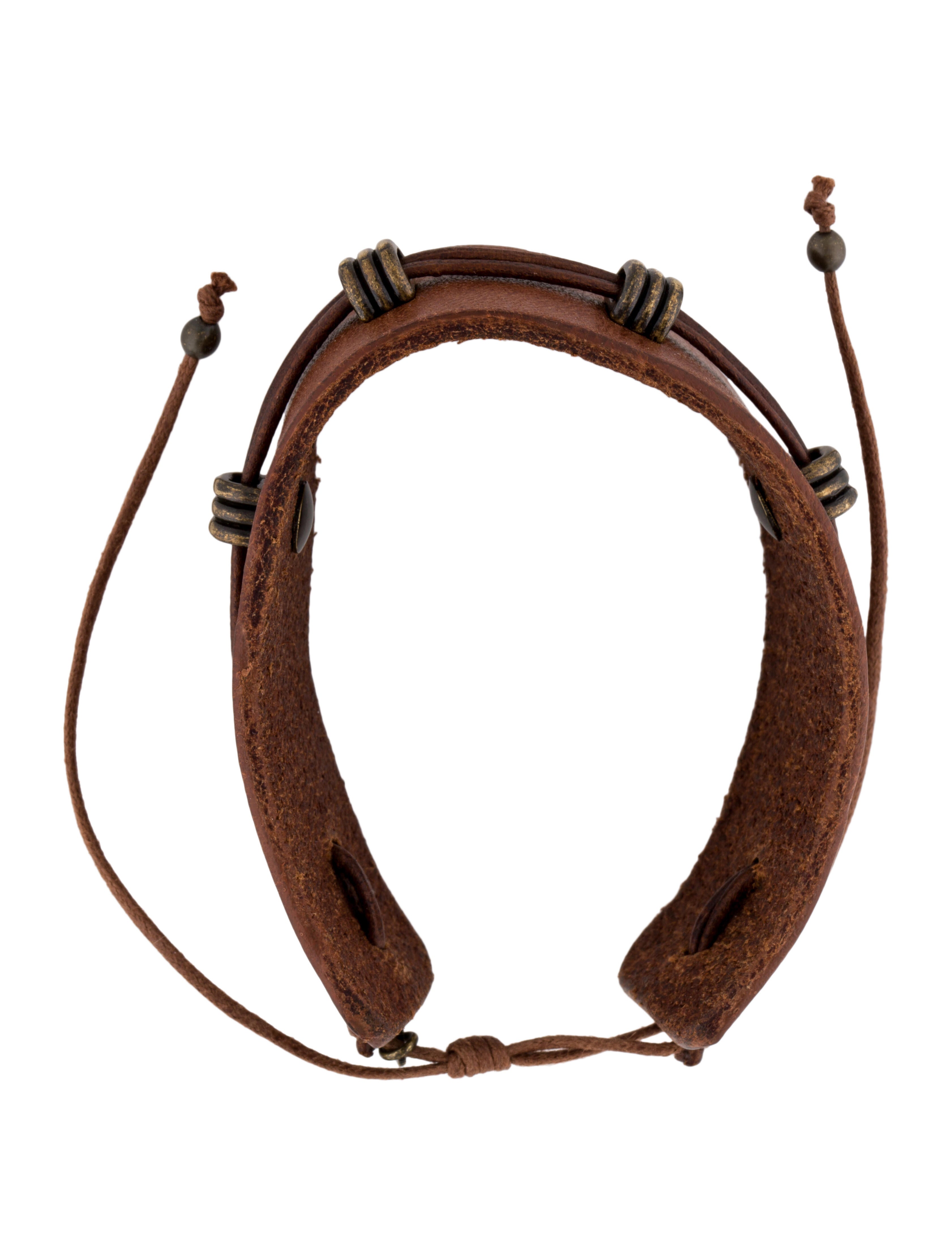 Saint Laurent Leather Adjustable Bracelet