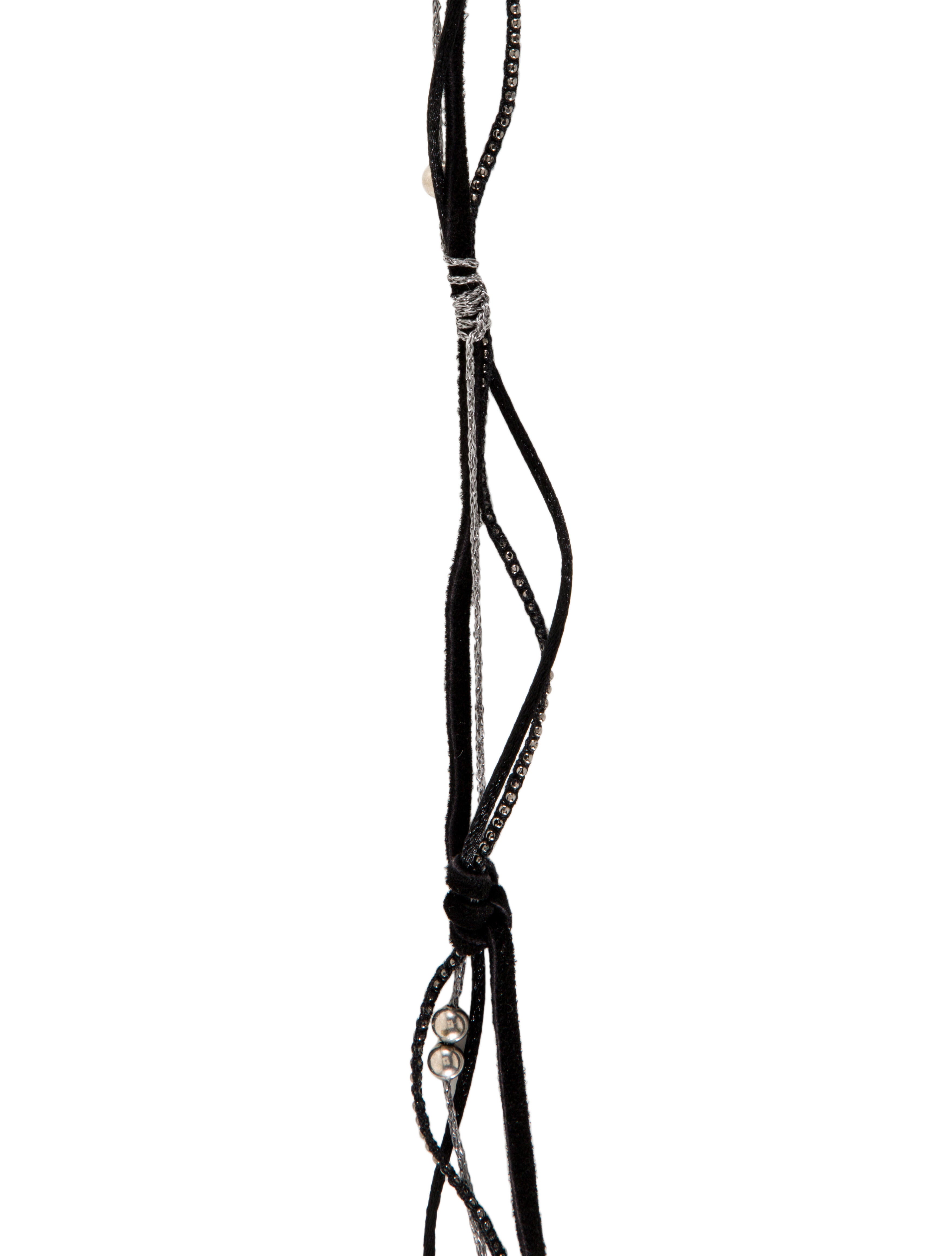 Saint Laurent Suede Multistrand Western-style Scarf Necklace