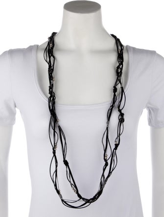 Saint Laurent Suede Multistrand Western-style Scarf Necklace