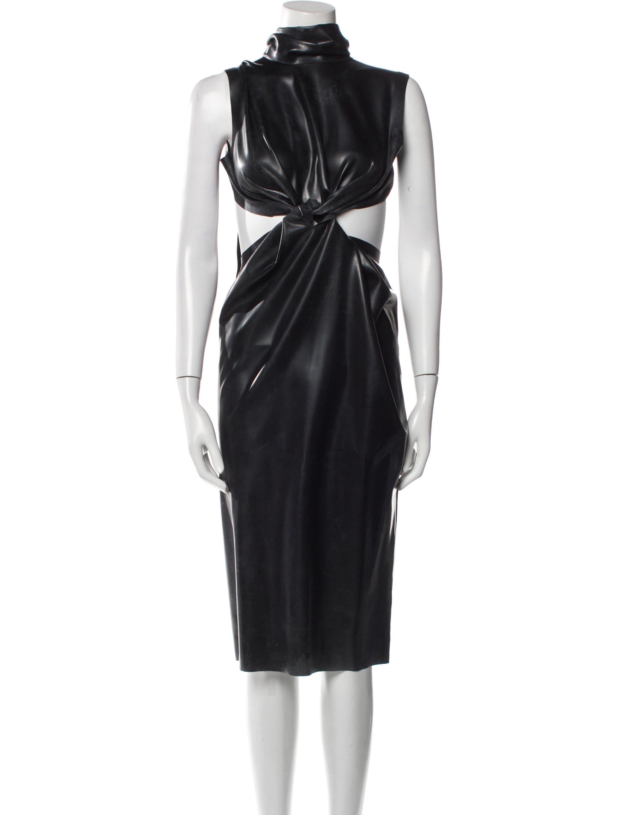 Saint Laurent Latex Midi Length Dress