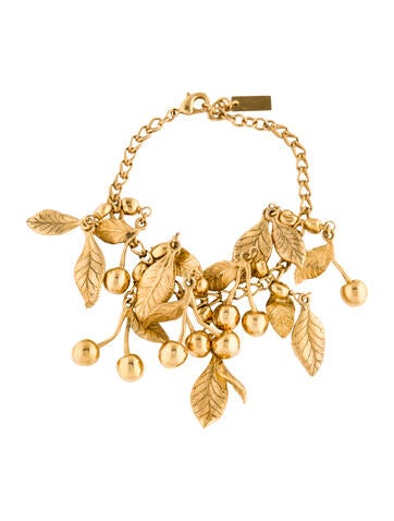 Saint Laurent Charm Leaves Bracelet