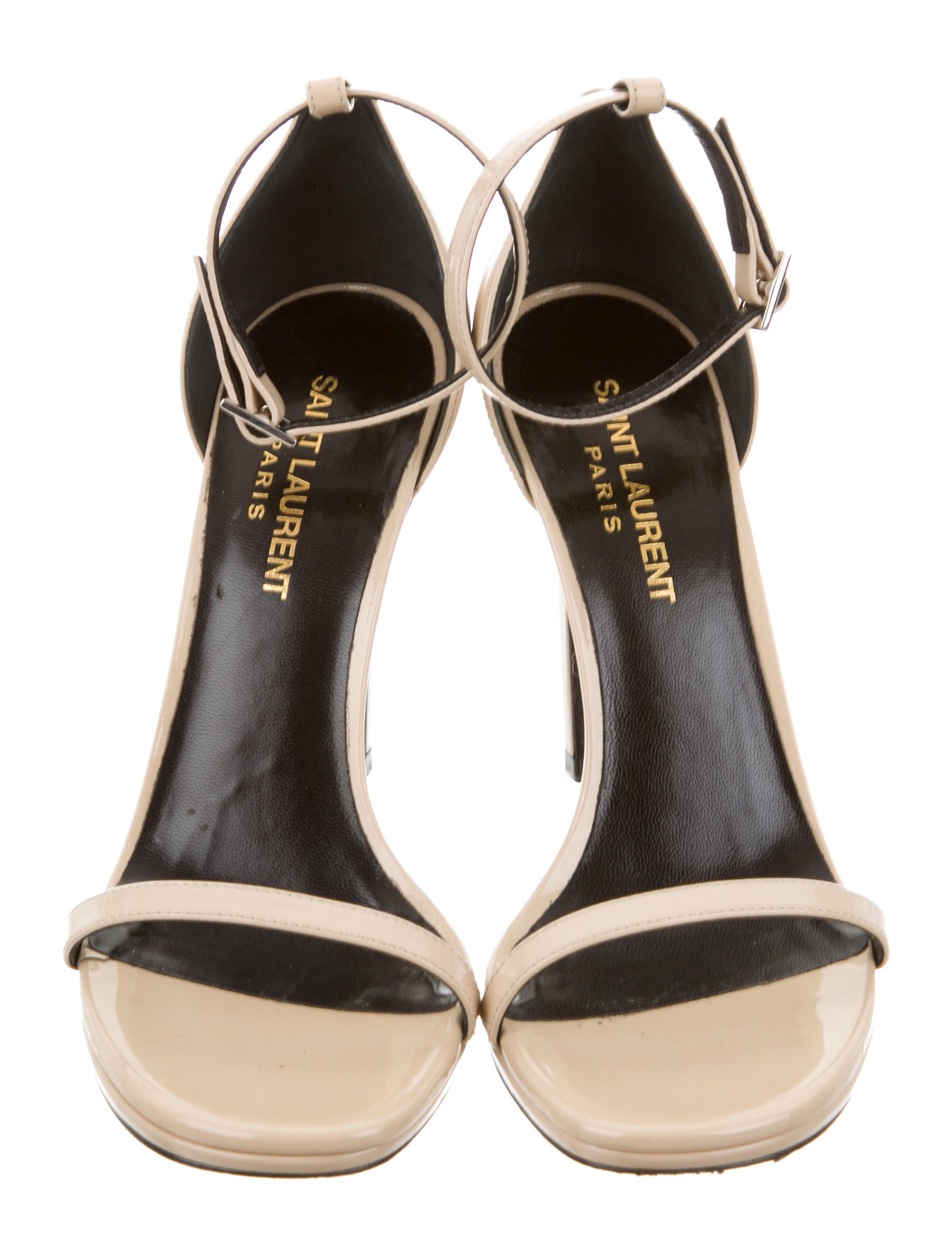 Saint Laurent Patent Leather Jane Sandals Shoes SNT28311 The RealReal