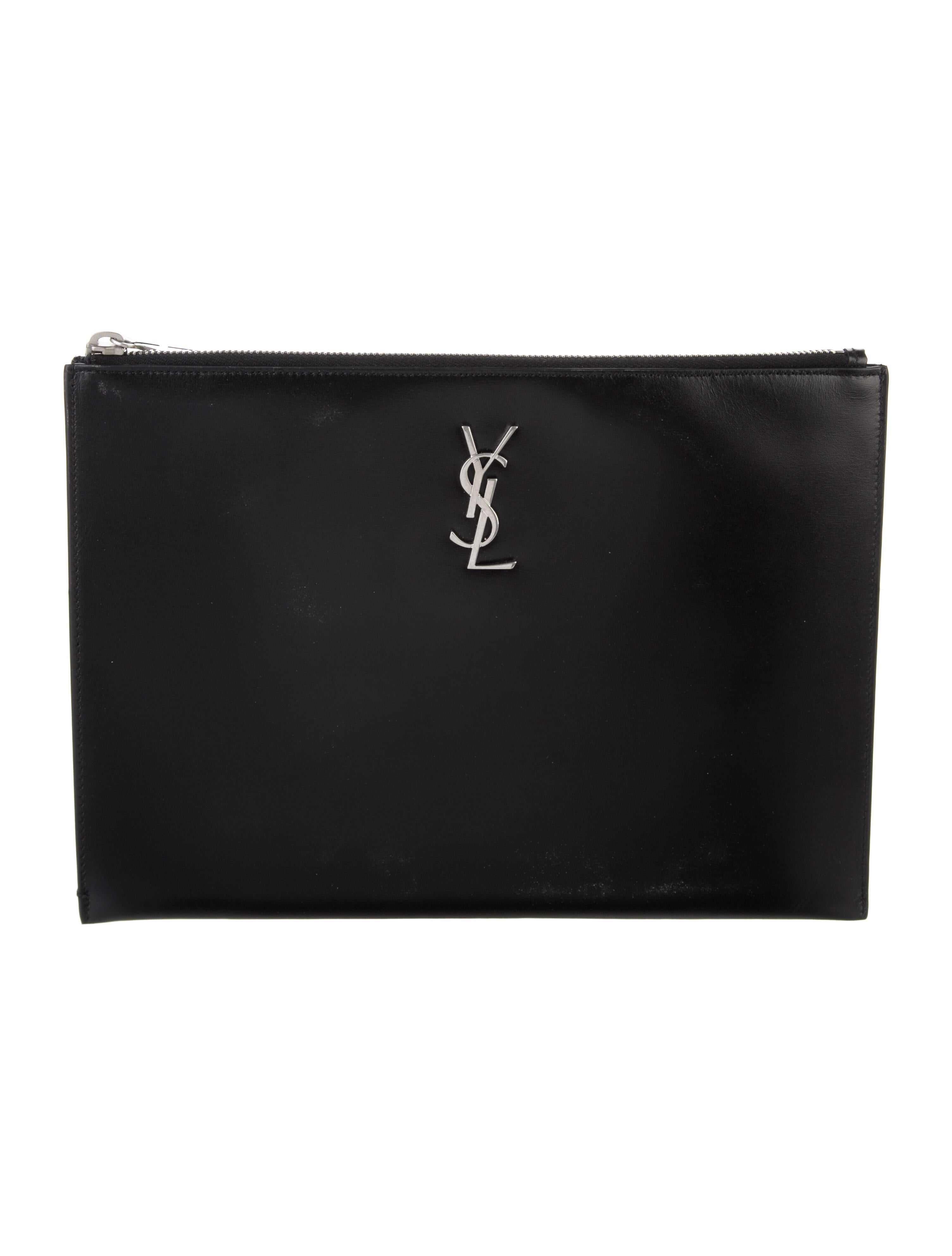 Saint Laurent Monogram Zip Pouch Black Portfolios & Pouches, Bags