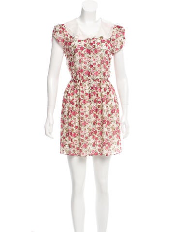 Saint Laurent Floral Print Mini Dress
