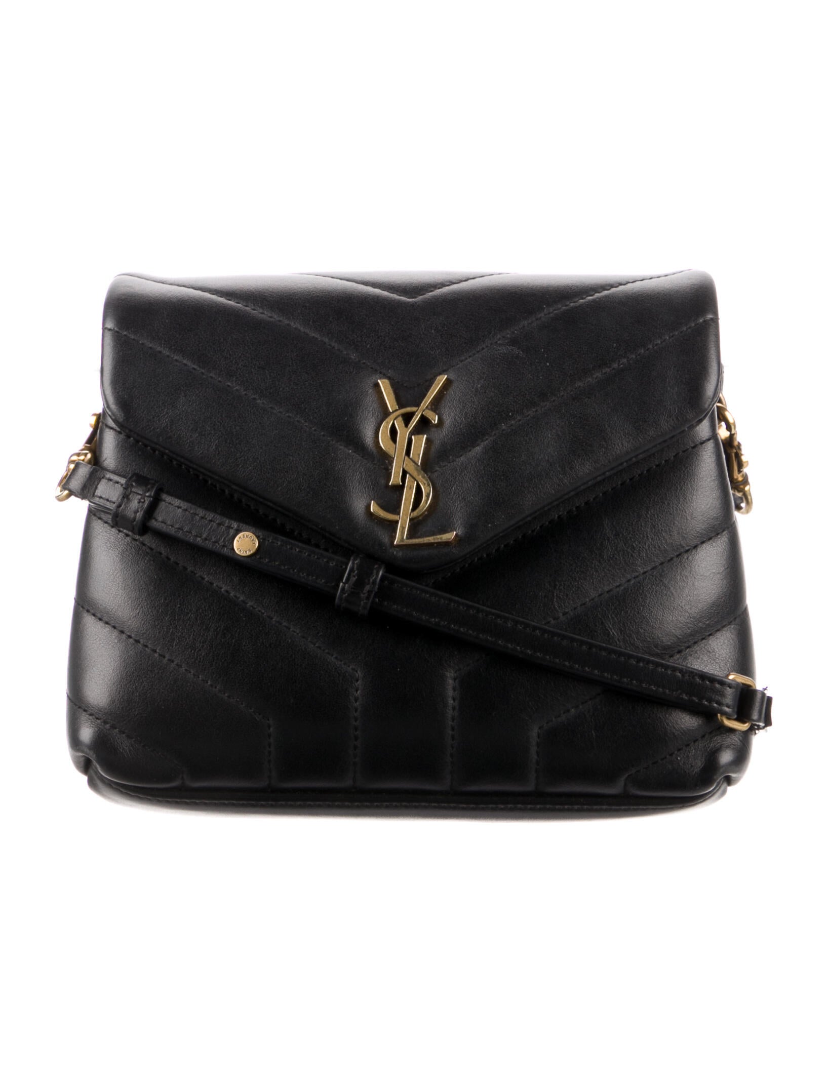 Saint Laurent Quilted Y Monogram Toy Loulou Crossbody Bag Black