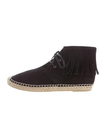 Saint Laurent Suede Espadrille Desert Booties