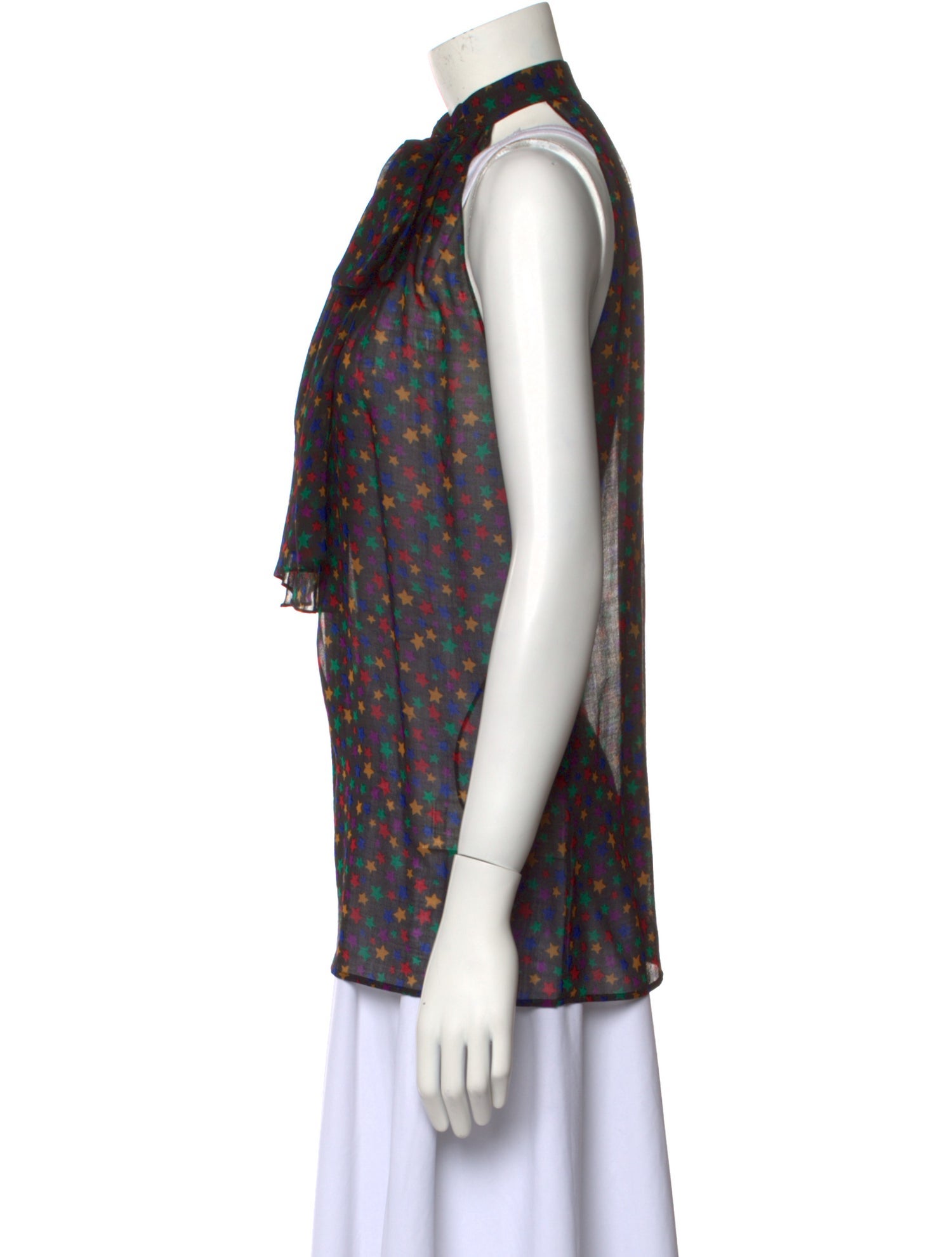 Saint Laurent Virgin Wool Floral Print Blouse w/ Tags