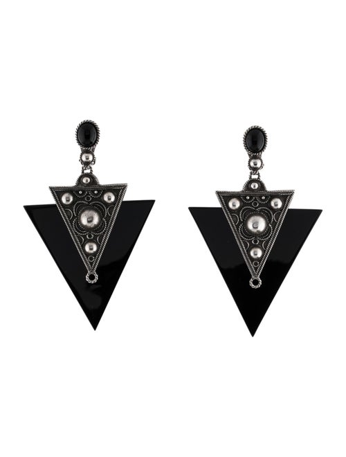 Saint Laurent Resin Geometric Drop Clip-On Earrings