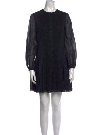 Saint Laurent Crew Neck Mini Dress