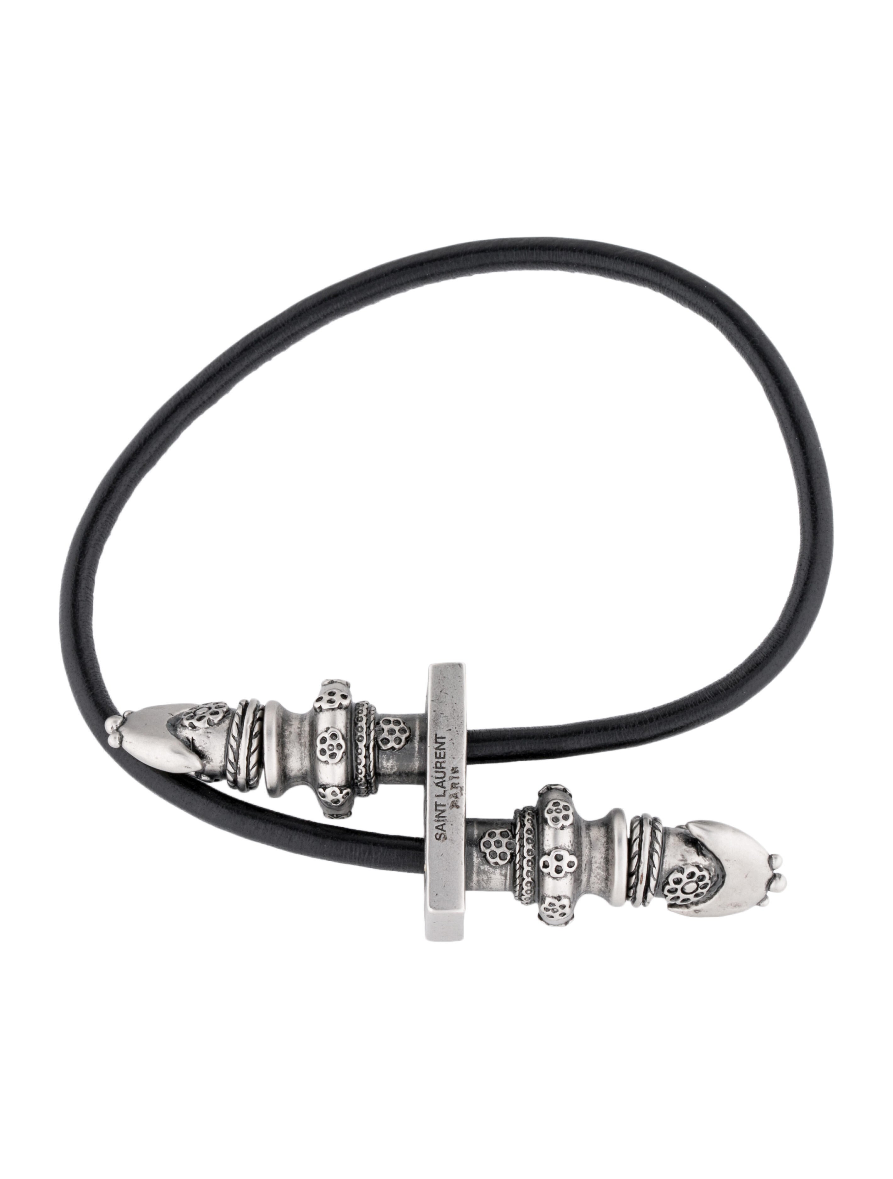Saint Laurent Leather Adjustable Bracelet