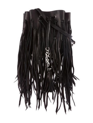 Saint Laurent Mini Bourse Fringe Crossbody Bag