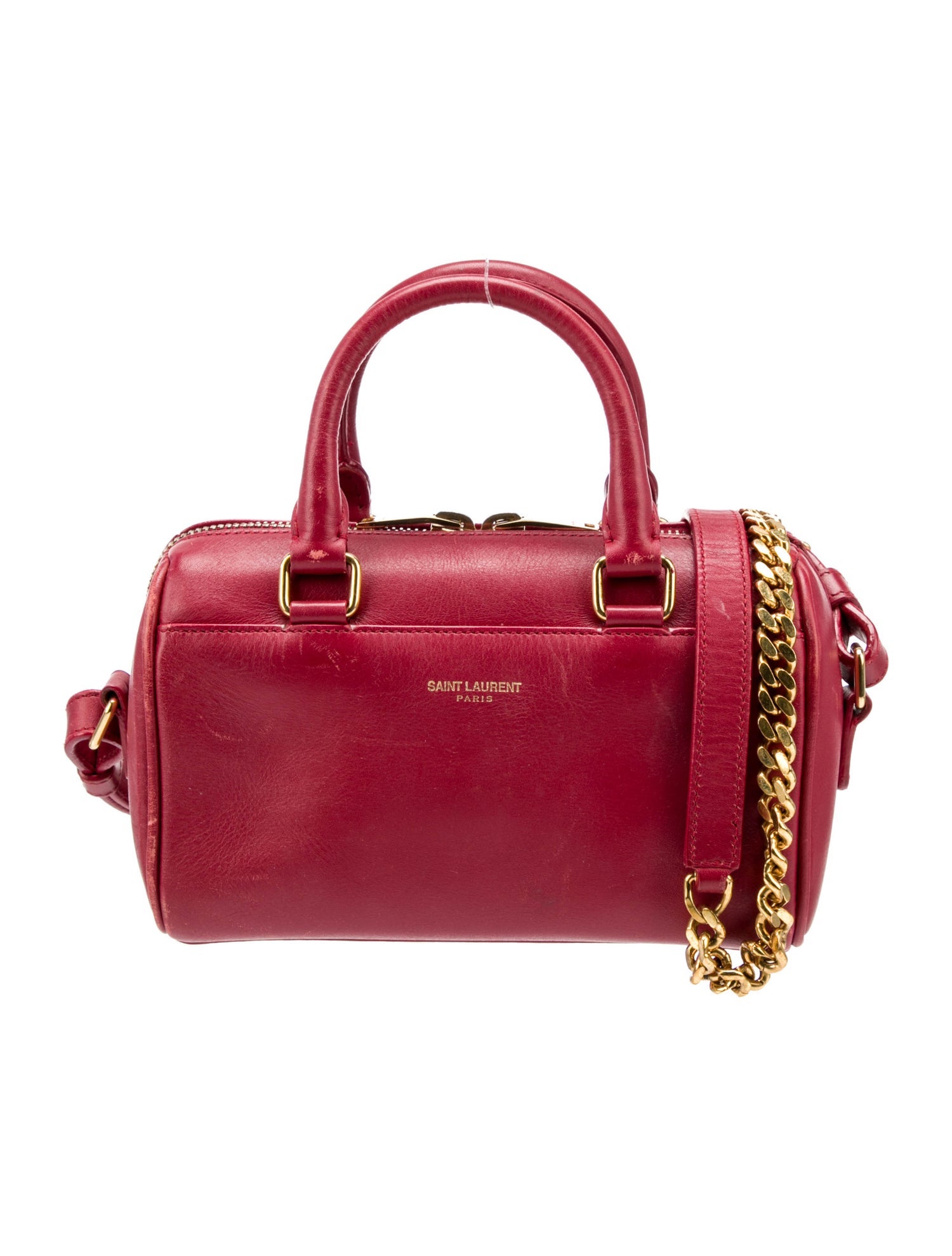 Saint Laurent Toy Classic Duffle Crossbody Bag Red Crossbody Bags