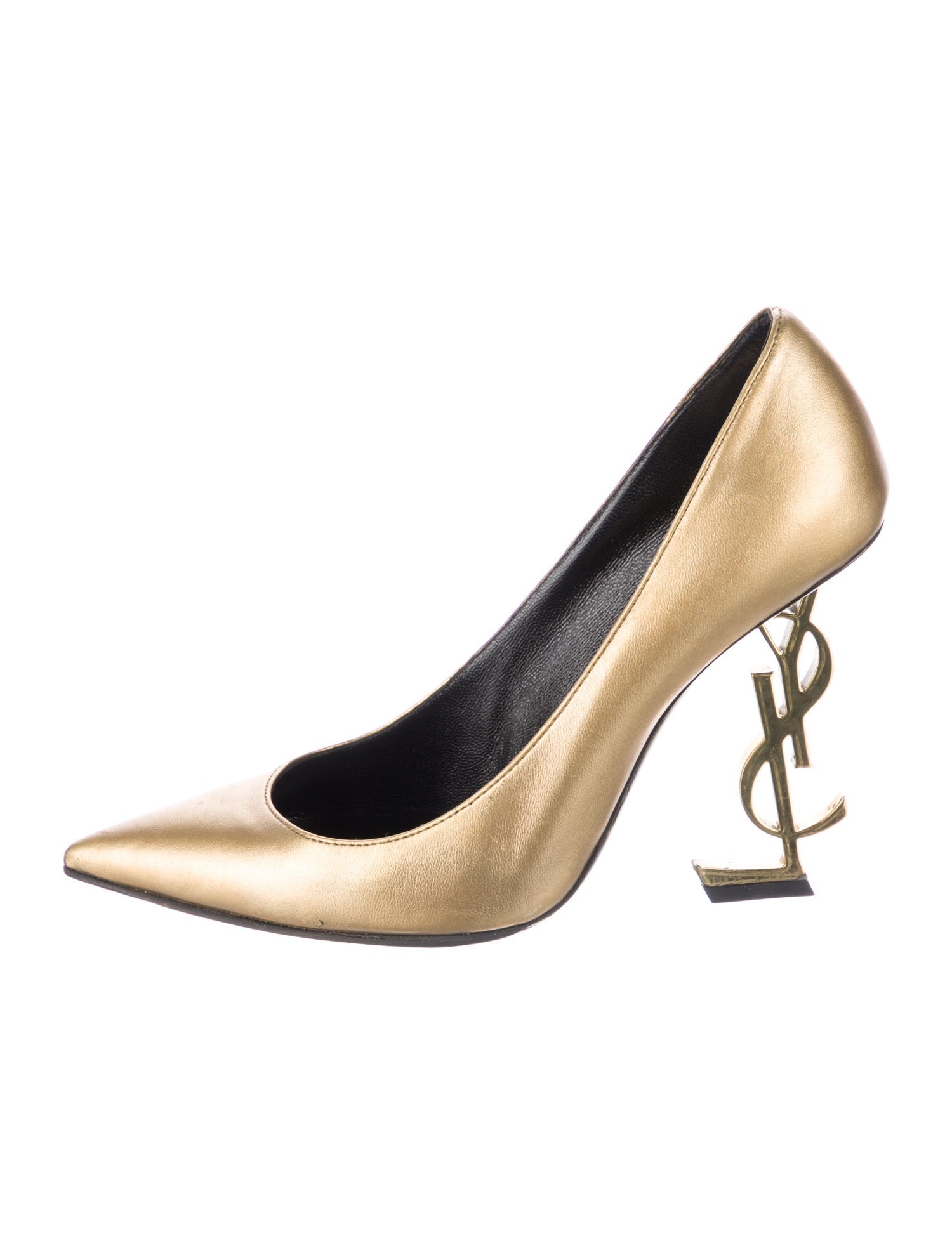 Saint Laurent Leather Pumps Gold Pumps, Shoes SNT309567 The RealReal