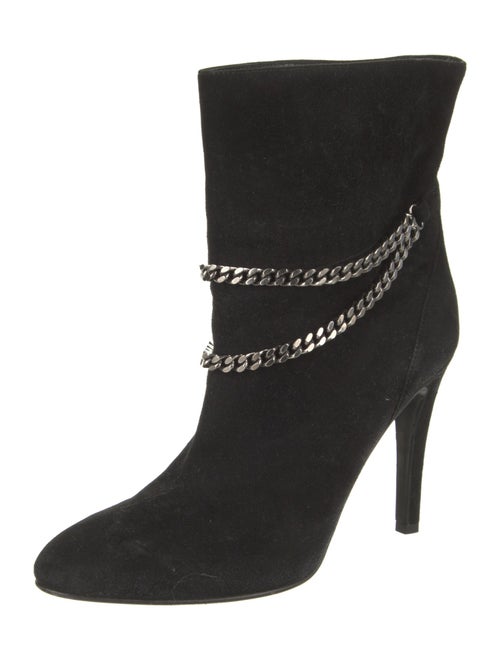 Saint Laurent Suede Chain-Link Accents Boots