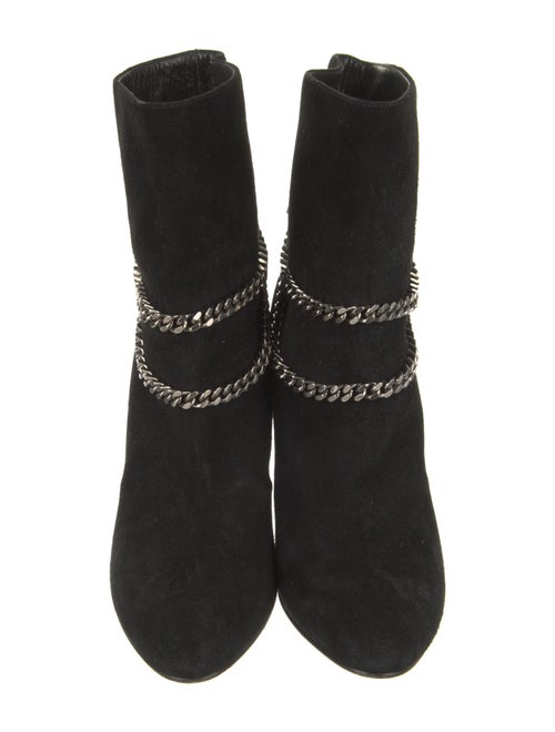 Saint Laurent Suede Chain-Link Accents Boots
