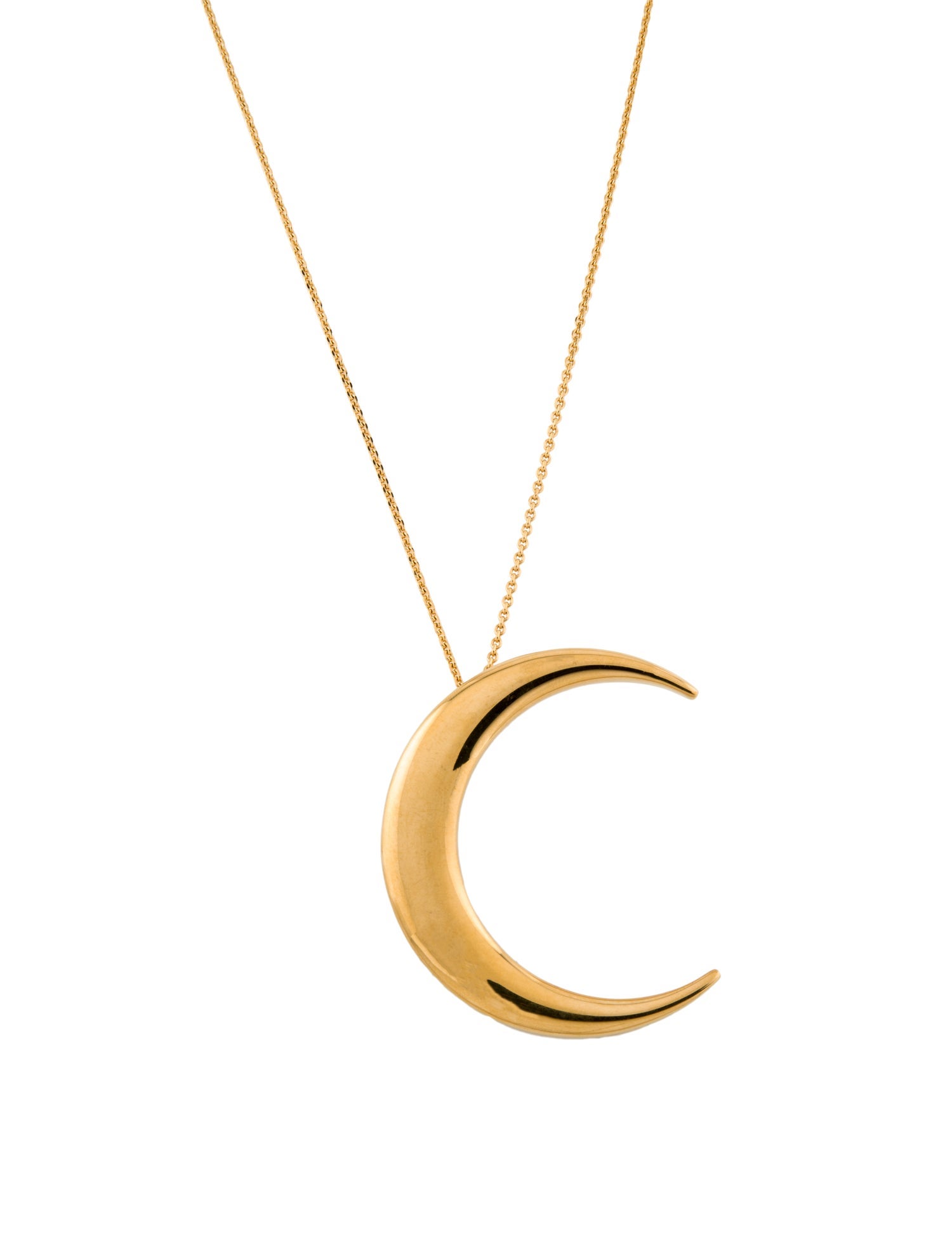 アクセサリー SAINT LAURENT CRESCENT MOON Pendant Saint Laurent Crescent Moon Pendant Necklace - Gold-Tone